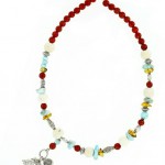 collier blue stone pierres fines semi-precieux larimar corail