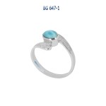 bague argent larimar blue stone