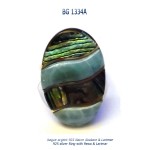 bague ring pawa nacre abalone blue stone bijou larimar