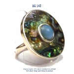 bague ring pawa nacre abalone blue stone bijou larimar