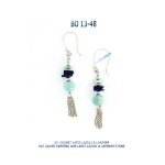 bo lapiz argent lapis-lazuli pyrite verre larimar 925 silver lapis-lazuli pyrite glass beads larimar earrings