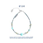 collection crystal bracelet argent 925 cristal de roche perle de verre larimar labradorite. 925 silver rock crystal labradorite larimar bracelets