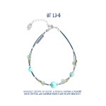 collection crystal bracelet argent 925 cristal de roche perle de verre larimar labradorite. 925 silver rock crystal labradorite larimar bracelets