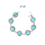 bracelet argent 925 larimar ambre corne noire . silver larimar ambar black corn bracelets