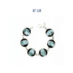 bracelet argent 925 larimar ambre corne noire . silver larimar ambar black corn bracelets