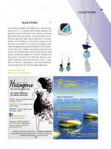 le guide du bijou fantaisie No16 spécial bijorhca paris septembre 2014 article et pub Blue Stone