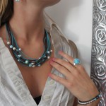 le bijou bleu by Blue Stone collection classic perle et larimar collier bo bracelet bague necklace ring earring