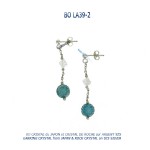 blue stone 925 silver earrings - bo argent 925 - larimar cristal crystal lapis-lazuli