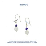blue stone 925 silver earrings - bo argent 925 - larimar cristal crystal lapis-lazuli