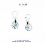 925 silver blue stone earrings - boucles d'oreilles argent perle de verre de boheme bohemia glass larimar