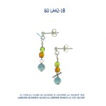 925 silver blue stone earrings - boucles d'oreilles argent perle de verre de boheme bohemia glass larimar