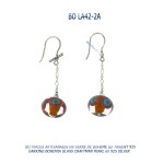 925 silver blue stone earrings - boucles d'oreilles argent perle de verre de boheme bohemia glass larimar