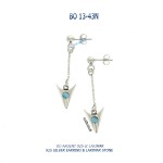 boucles d'oreilles Blue Stone argent 925 et larimar - 925 silver earrings and larimar stone