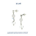 blue stone 925 silver earrings - bo argent 925 - jade larimar rock crystal cristal de roche