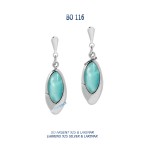 boucles d'oreilles Blue Stone argent 925 et larimar