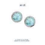 boucles d'oreilles Blue Stone argent 925 et larimar