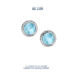 boucles d'oreilles Blue Stone argent 925 et larimar