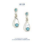 boucles d'oreilles argent 925 et larimar