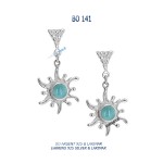 boucles d'oreilles Blue Stone soleil argent 925 et larimar