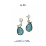 boucles d'oreilles Blue Stone goutte argent 925 et larimar