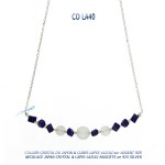 collier lapis-lazuli cristal facette du japon argent 925 silver crystal from japan