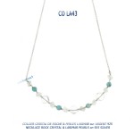 collier cristal de roche larimar argent 925 silver rock crystal