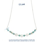 collier blue stone jade cristal de roche larimar argent 925 silver rock crystal