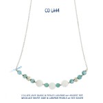 collier blue stone jade cristal de roche larimar argent 925 silver rock crystal