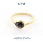 bague plaqué or blue stone plated gold ring