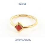 bague plaqué or blue stone plated gold ring