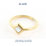 bague plaqué or blue stone plated gold ring