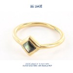 bague plaqué or blue stone plated gold ring