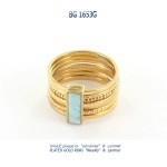 bague plaqué or blue stone plated gold ring