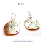 BO earrings argent 925 silver nacre MOP sand dollar des sables