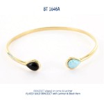 bracelet plaqué or plated gold blue stone