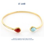 bracelet plaqué or plated gold blue stone