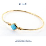 bracelet plaqué or plated gold blue stone