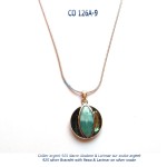 collier necklace argent 925 silver abalone pawa larimar