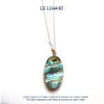 collier necklace argent 925 silver abalone pawa larimar