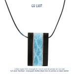 collier necklace larimar black horn corne noire for men