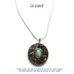 collier necklace argent 925 silver abalone pawa larimar