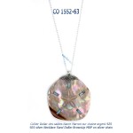 collier necklace argent 925 silver nacre MOP sand dollar des sables