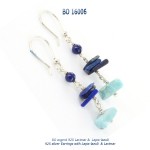 larimar bo earrings blue stone argent 925 silver lapis-lazuli