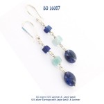 larimar bo earrings blue stone argent 925 silver lapis-lazuli