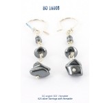 boucles-d'oreilles earrings argent 925 silver larimar hematite