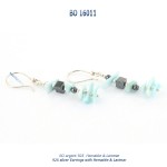 bo earrings blue stone larimar hematite