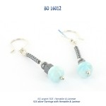 bo earrings blue stone larimar hematite