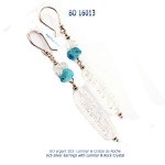 boucles-d'oreilles earrings argent 925 silver larimar cristal de roche rock crystal