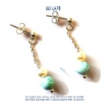 boucles doreille earrings bijou blue stone larimar perle culture