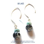 bijou jewel larimar bo earrings blue stone argent 925 silver agate agata classico